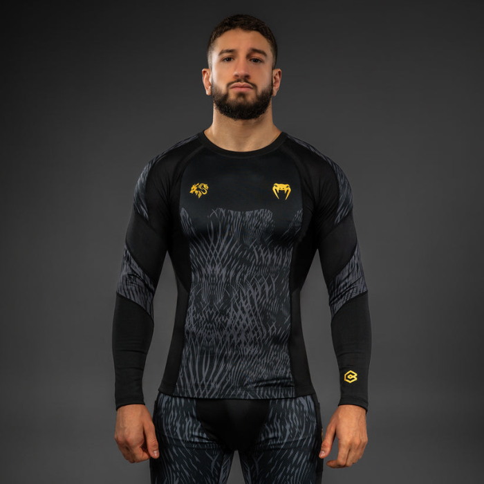 Рашгард - Venum Chimaev Wild Borz Long Sleeve Rashguard - Black/Grey​